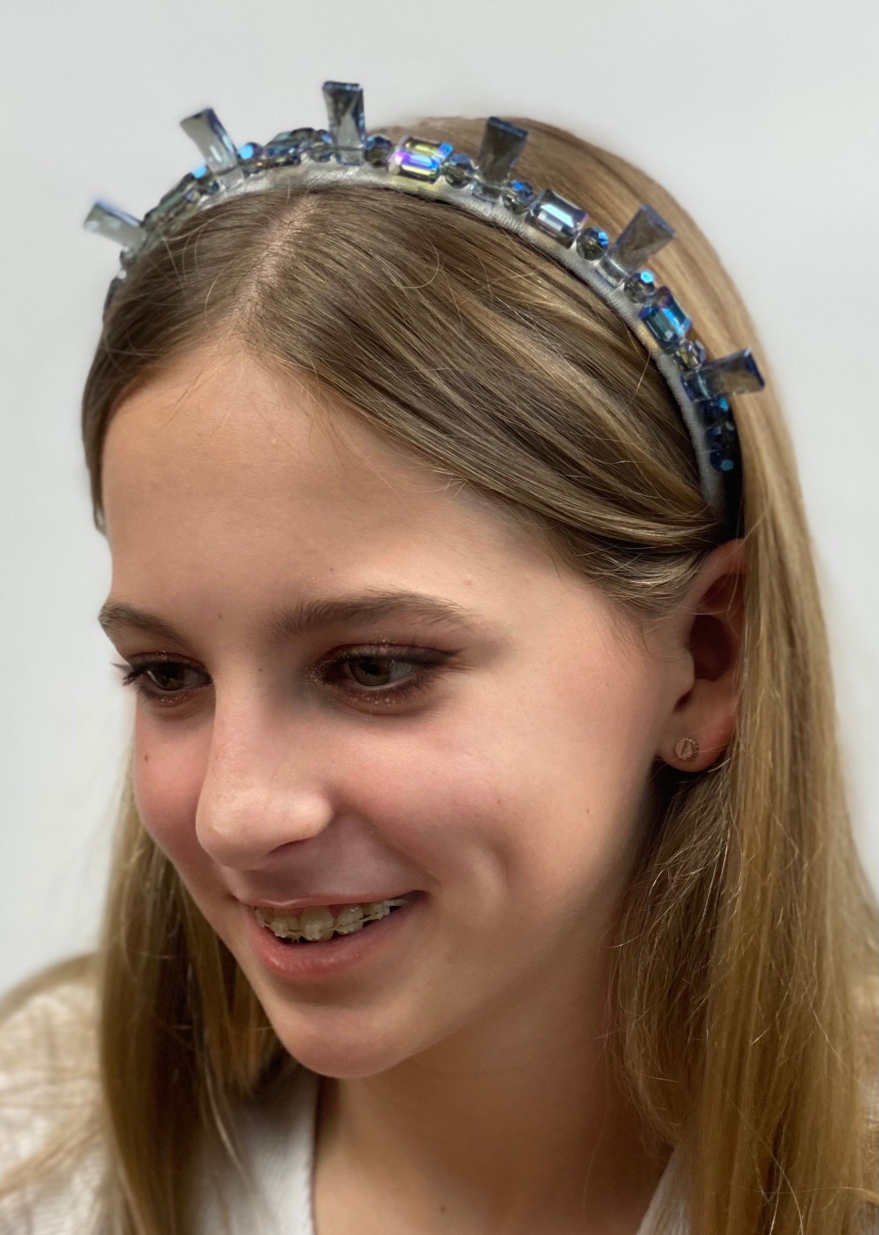 FREYA Blue Crystal Headband Fascinator