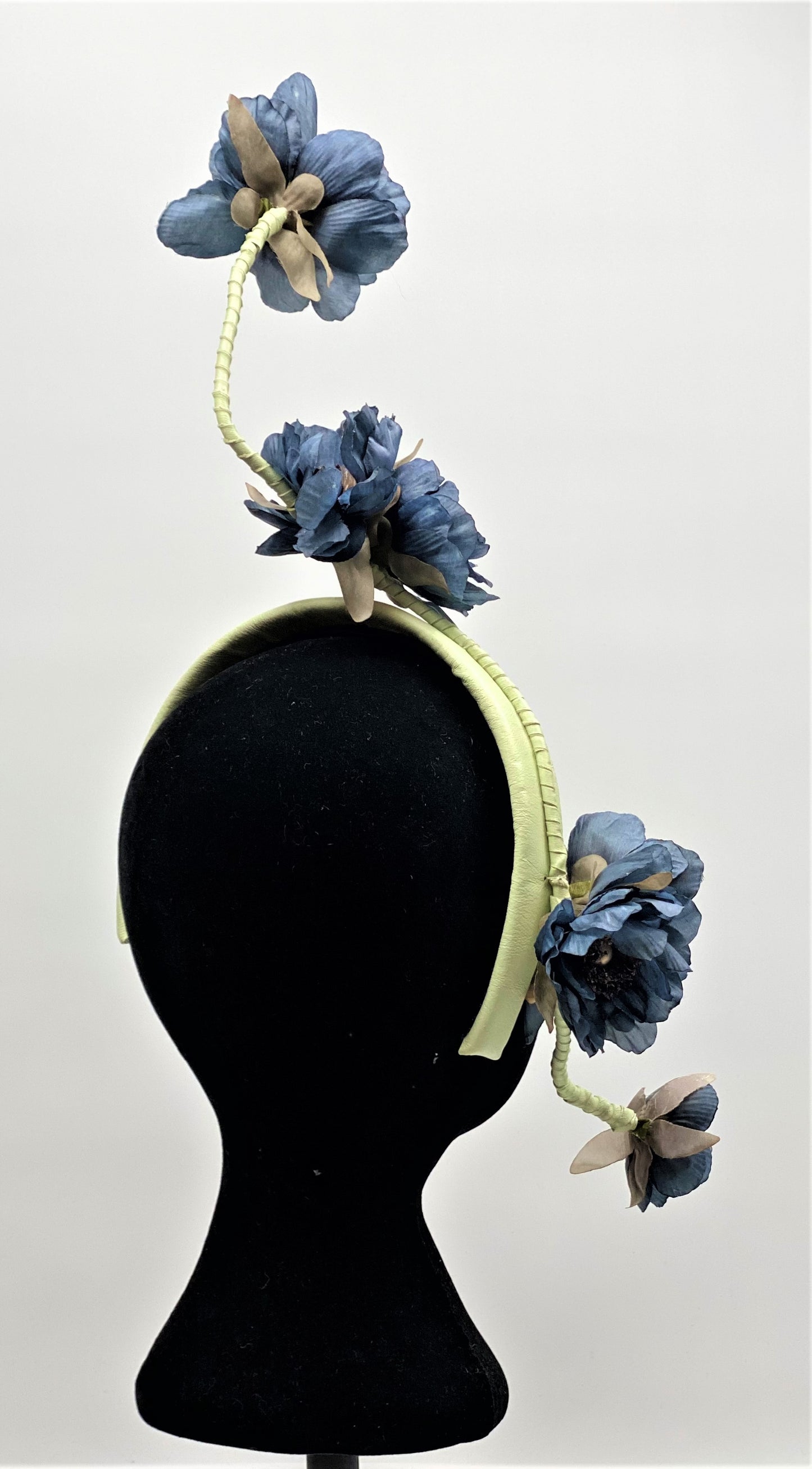 BONNIE Mint Green Leather Headband Fascinator Hat
