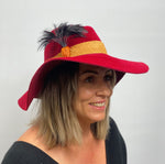 Load image into Gallery viewer, KOLBY Red Felt Fedora Wide Brim Hat
