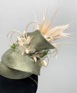 Load image into Gallery viewer, MADELYN Pale Green Button Hat Fascinator Race Day Hat
