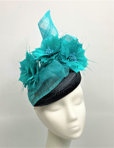 STEPHANIE Small Pill Box Hat Race Day Hat Fascinator