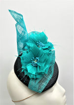 Load image into Gallery viewer, STEPHANIE Small Pill Box Hat Race Day Hat Fascinator
