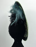 Load image into Gallery viewer, LOTTIE  Green Straw Hat Race Hat Fascinator

