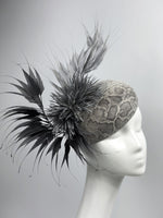 Load image into Gallery viewer, LOLA Leather Button Hat Race Hat Fascinator
