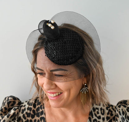 HENRIETTA  Cocktail Hat - Dezignz By Maree