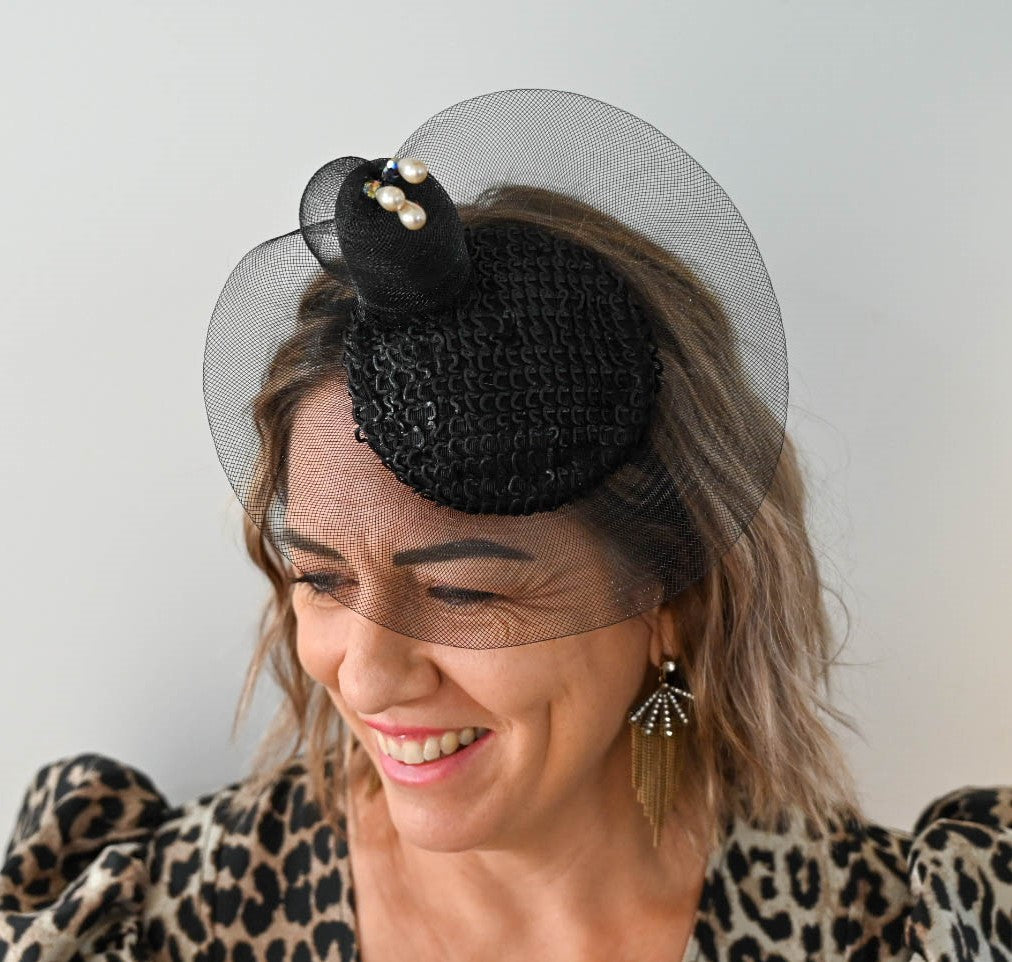 HENRIETTA  Cocktail Hat - Dezignz By Maree
